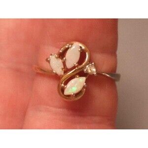 Vintage ESPO Opal 14K GR Ring Esposito Size 7.5